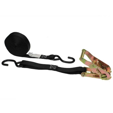 Us Cargo Control 1" x 10' Ratchet Strap with S-Hooks - Motorcycle Ratchet Strap 2610SH254